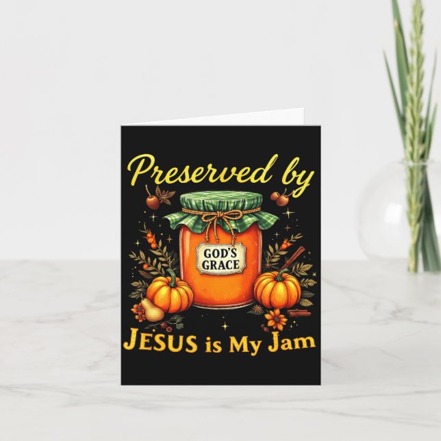 Cartão Preserved By God’s Grace Jesus Jam Strawberry Cute (Frente)
