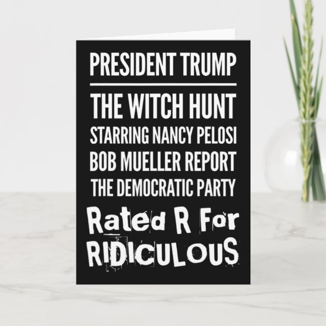 Cartão President Trump The Witch Hunt Nancy Pelosi Bob Mu (Frente)
