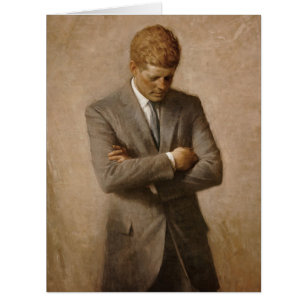 Cartão Presidente Americano John Kennedy Retrato Pintado