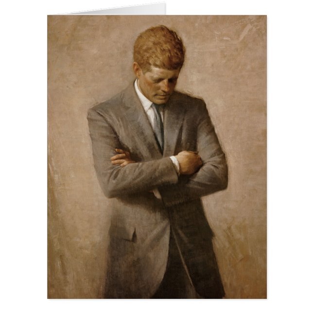 Cartão Presidente Americano John Kennedy Retrato Pintado (Frente)