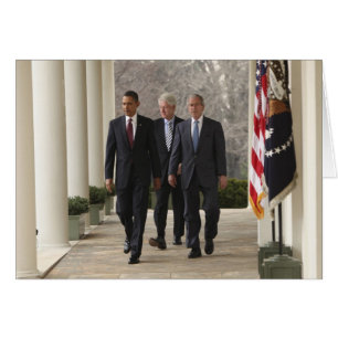 Cartão Presidente Barack Obama e ex-presidentes