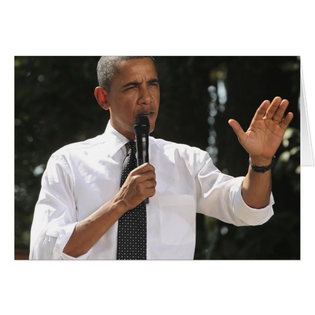 Cartão Presidente Barack responde a perguntas sobre (Frente Horizontal)
