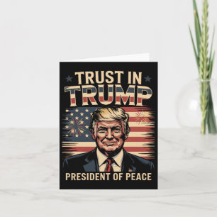 Cartão Presidente Da Paz Confiante Em Trump