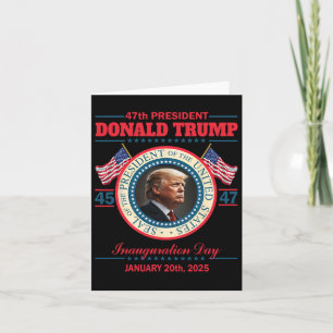 Cartão Presidente Donald Trump Inauguração Dia 2025