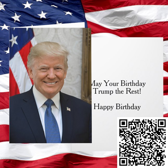 Cartão Presidente Donald Trump Retrato Oficial Aniversári (President Donald Trump Official Portrait Birthday Card)