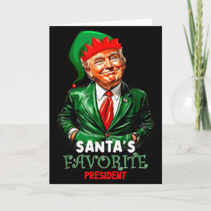 Cartão Presidente Favorito do Papai Noel Divertido Trump 