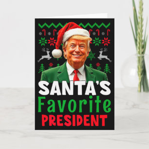 Cartão Presidente Favorito do Papai Noel Santa Trump Xmas