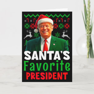 Cartão Presidente Favorito do Papai Noel Santa Trump Xmas