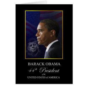 Cartão Presidente Obama com John F Kennedy