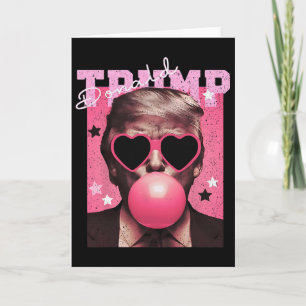 Cartão Presidente Trump Sopra Chiclete Engraçado Rosa Bom