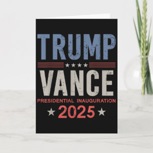Cartão Presidente Trump Vance Dia de Inauguração 2025 EUA