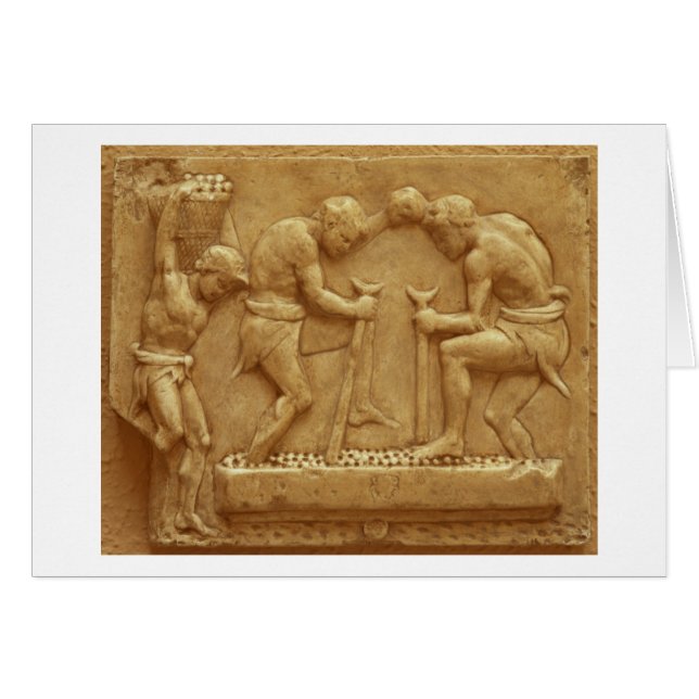 Cartão Pressionando as uvas (mármore) (Frente Horizontal)