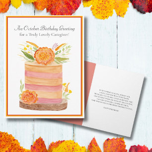 Cartão Prestador de cuidados outubro Marigolds de anivers