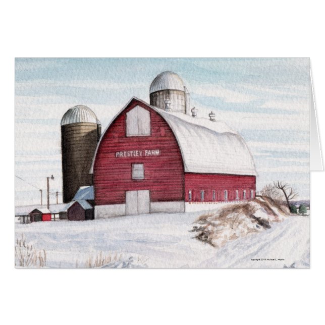 Cartão Prestleys barn 2010, copyright 2010 Michael L. ... (Frente horizontal)