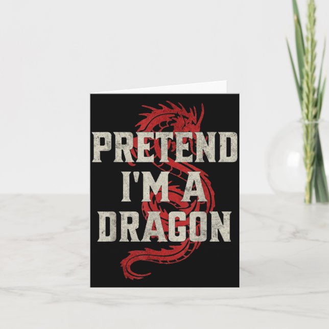 Cartão Pretend I'm A Dragon Funny Lazy Halloween Costume  (Frente)