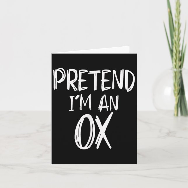 Cartão Pretend I'm A Ox Costume Halloween Party Family La (Frente)