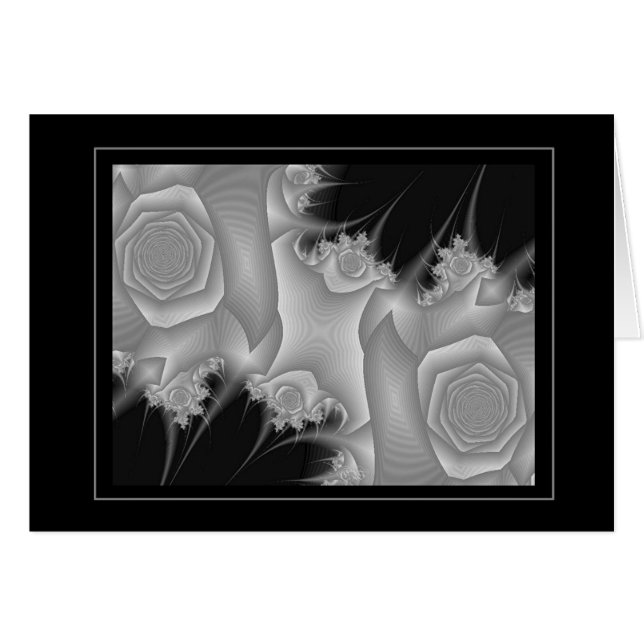 Cartão Preto & branco 8 (rosas) (Frente Horizontal)