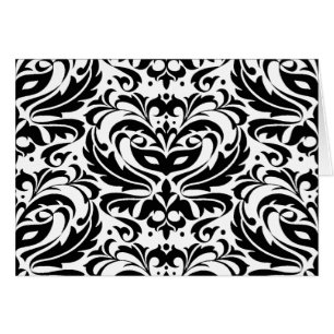 Cartão preto & branco do damasco do mascarada