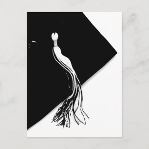 Cartão preto clássico do boné de formatura e da