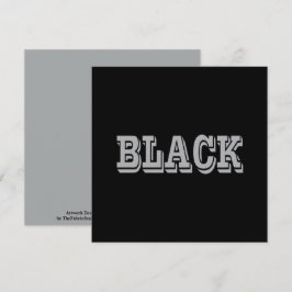 Cartão Preto Com Texto De Cinza Em Cor Sólida Preta