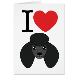 Cartão preto da caniche