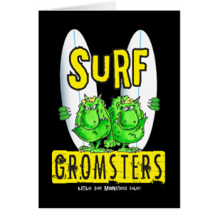 Cartão Preto de Gromsters do surf