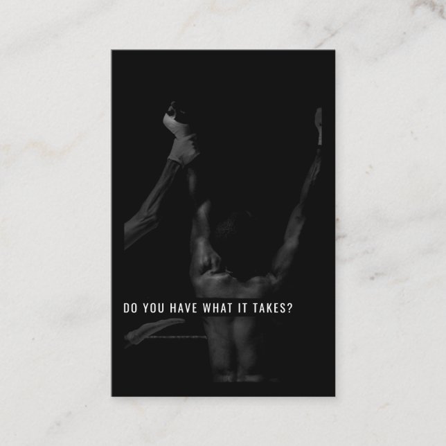 Cartão preto de instrutor de motivação e inspiraçã (Frente)