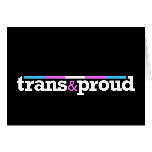 Cartão preto de Trans&proud (Frente horizontal)