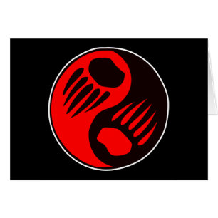 Cartão Preto de Yin Yang da garra de urso