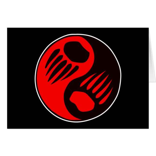 Cartão Preto de Yin Yang da garra de urso (Frente Horizontal)