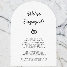 Cartão Preto e Branco de Noivado