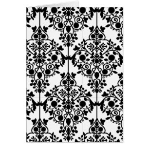 Cartão preto e branco do papel de parede do laço