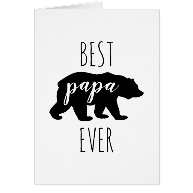 Cartão Preto e Branco, Melhor Urso de Papá Nunca (Frente)