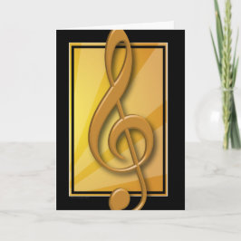 Cartão preto e Dourado elegante do Clef de triplo