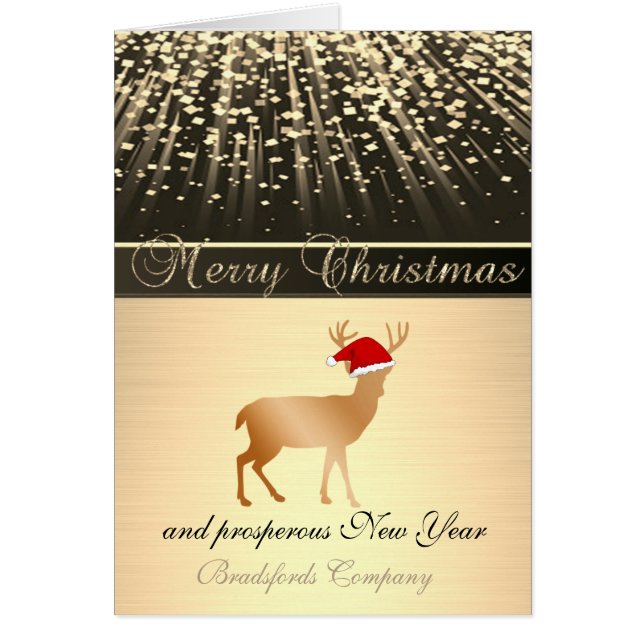 Cartão Preto Elegante, Chapéu de Vestido de Natal, Corpor (Frente)