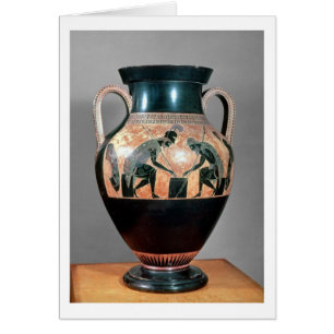 Cartão Preto-figura amphora que descreve Ajax e Achilles,