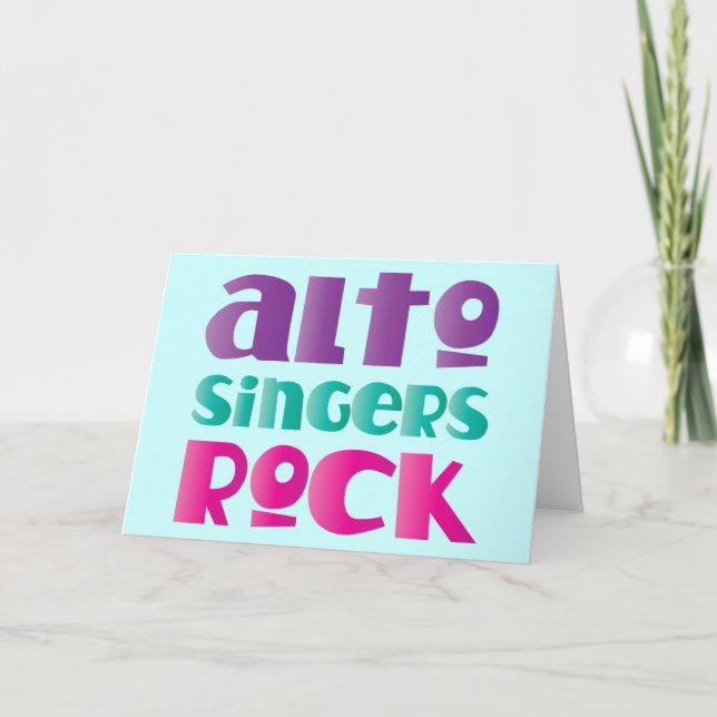 Cartão Pretty Alto Singers Rock Gift (Frente)