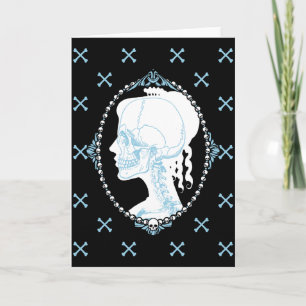 Cartão Pretty Blue Skull Cameo