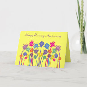 Cartão Pretty Colorful Flowers Customizable Recovery Card