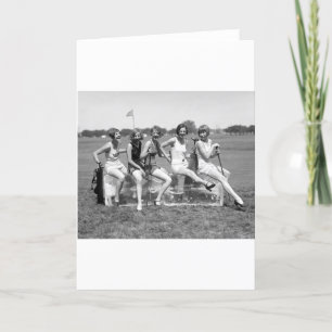 Cartão Pretty Girl Golfers, 1920s