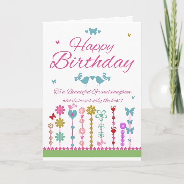 Cartão Pretty Granddaughter Birthday Card With Butterfly (Frente)
