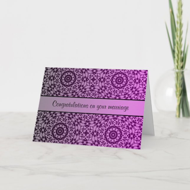 Cartão Pretty kaleidoscope gradient wedding congrats (Frente)