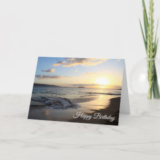 Cartão Pretty Maui Beach Sunset Birthday