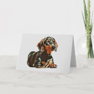 Cartão Pretty Painted Dachshund Greeting Card