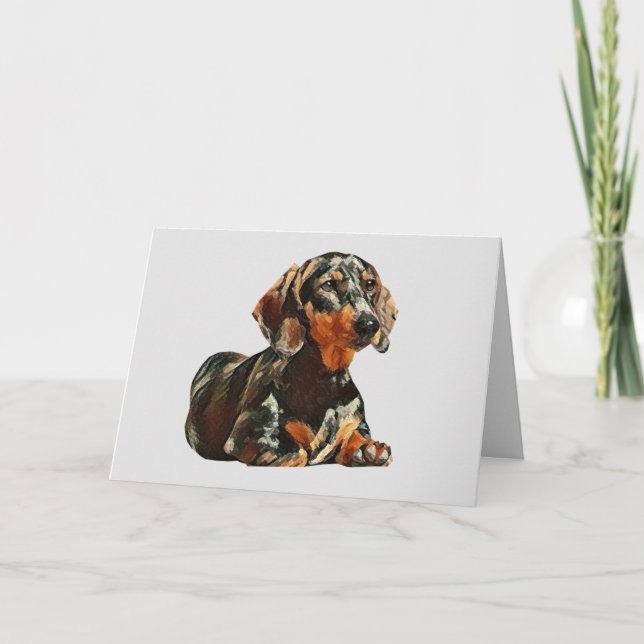 Cartão Pretty Painted Dachshund Greeting Card (Frente)