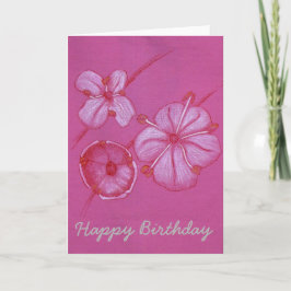 Cartão Pretty Painted Flowers Birthday Card