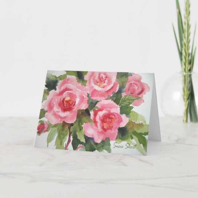 Cartão Pretty Pink Roses Card 234 (Frente)