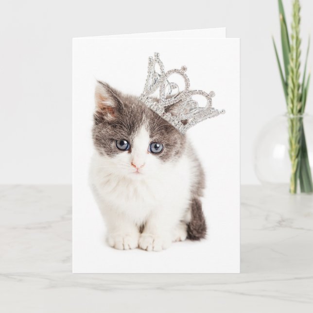 Cartão Pretty Princess Kitten Greeting Card (Frente)