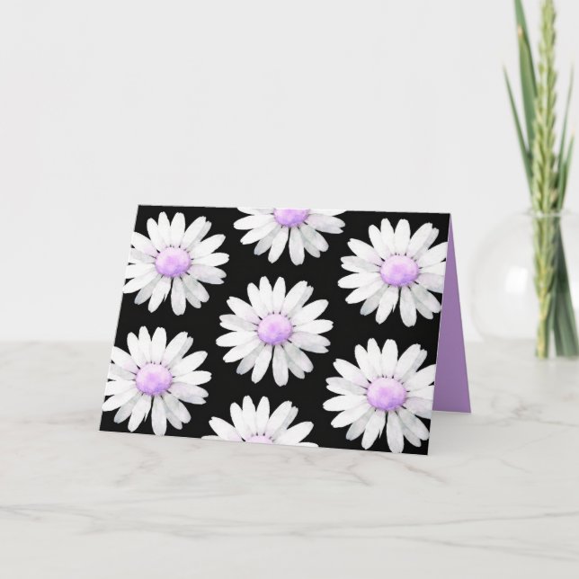 Cartão Pretty Purple Dotted Daisy's (personalize) (Frente)