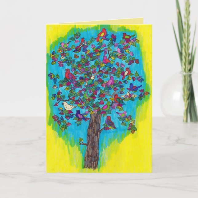 Cartão Pretty Tree Birthday Card (Frente)